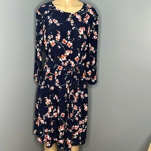 Ralp Lauren blue floral dress size 16 medi